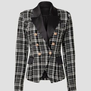 Rachel Parcell Double Breasted Satin Lapel Blazer Size 6